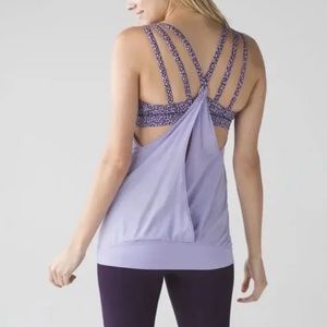 Lululemon FAB! Nouveau Limits Tank In‎ Lilac/Miss Mosaic Lilac Deep Zinfandel